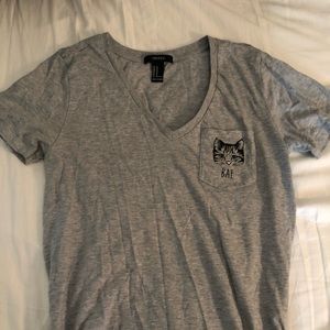 Grey Cat Pocket Tee